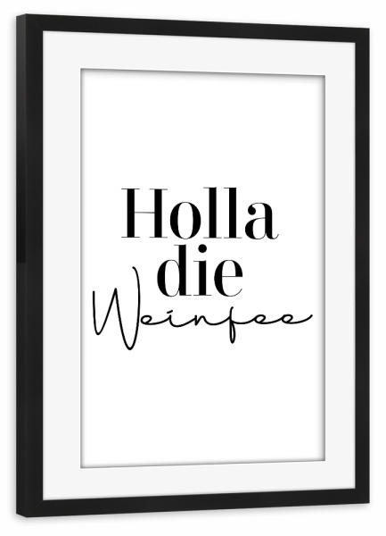 Poster mit Rahmen schwarz "Weinfee" artboxONE - Typografie,Essen & Trinken,Für Mama,Essen & Trinken / Alkohol,Lustig