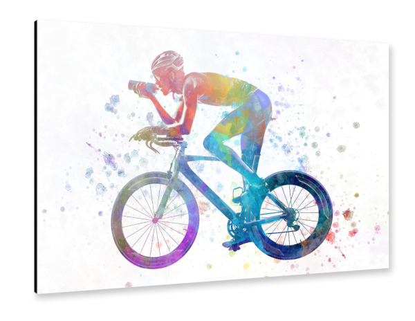 Alu-Dibond "Cyclist road bike, man-c" 30x20 cm artboxONE