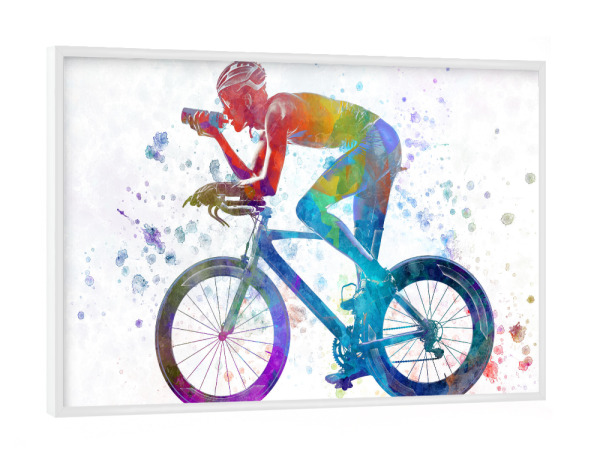 Poster mit weißem Rahmen "Cyclist road bike, man-c" artboxONE - Sport