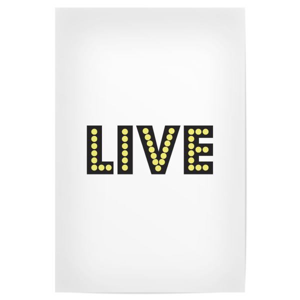 Poster 30x20 cm "Live I Neon Schrift" artboxONE - Typografie,Film,Musik,Festivals,Lustig