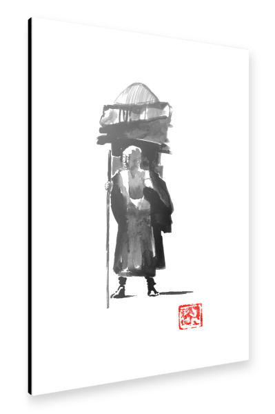 Alu-Dibond "Posing monk" 30x20 cm artboxONE