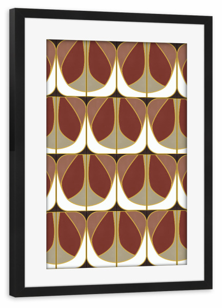 Poster mit Rahmen schwarz "Umber Deco Tiles" artboxONE - Abstrakt,Geometrie - Tiles,Artdeco,Pattern,Abstract,Abstrakt,Geometrie,Geometry