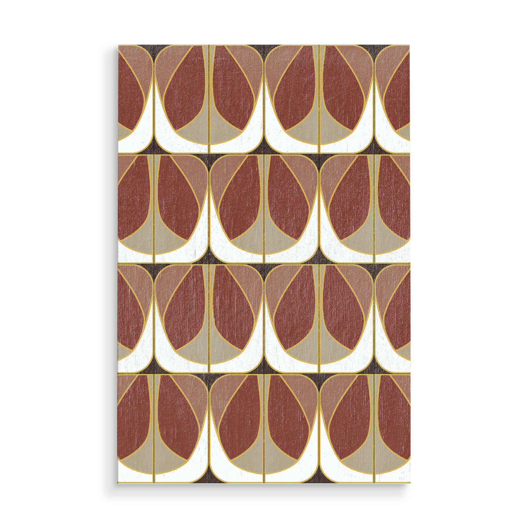 Holzbild "Umber Deco Tiles" artboxONE - Abstrakt,Geometrie - Tiles,Artdeco,Pattern,Abstract,Abstrakt,Geometrie,Geometry