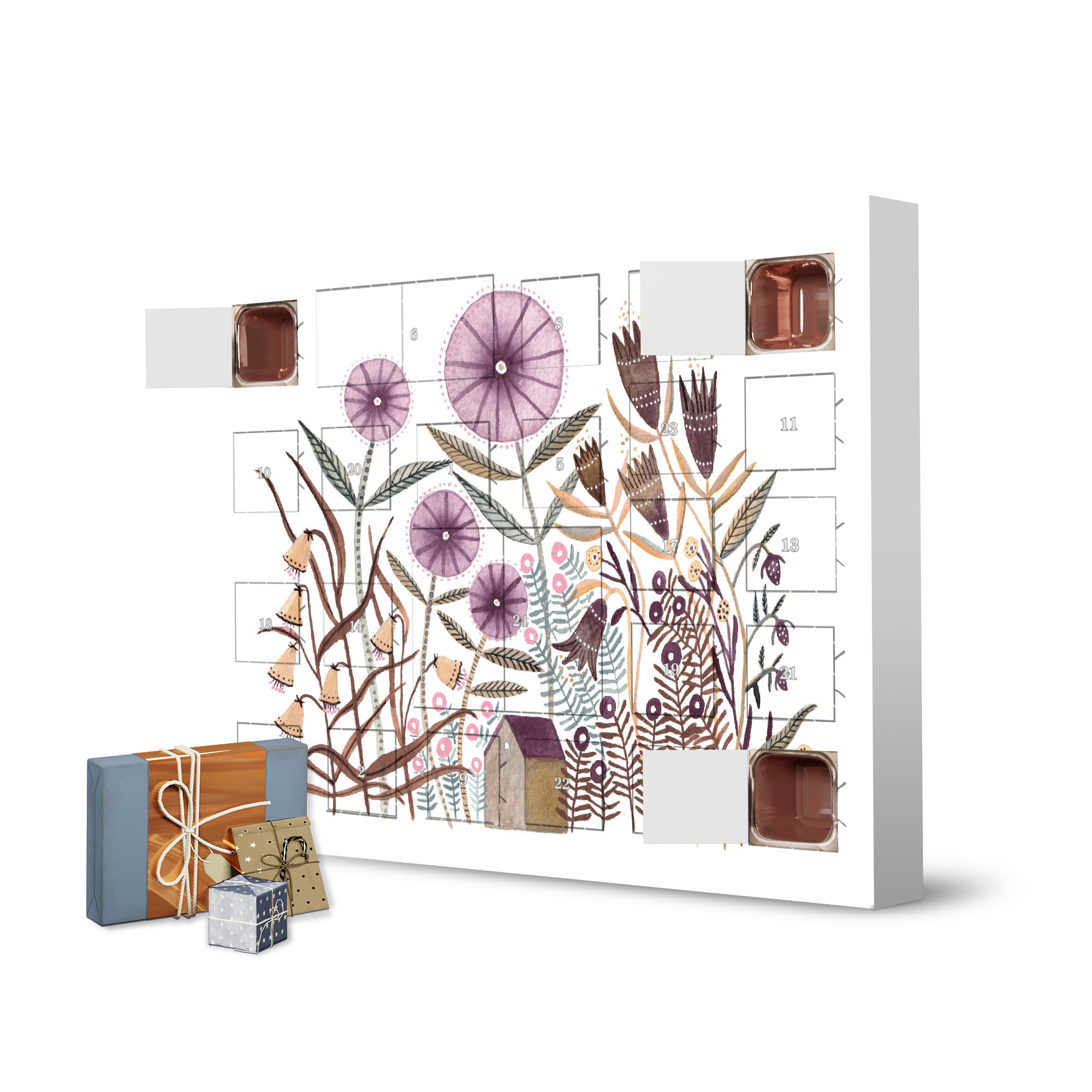 Adventskalender zum Selbstbefüllen Voglhuber - Blumenmeer Mit Haus artboxONE Adventskalender Natur
