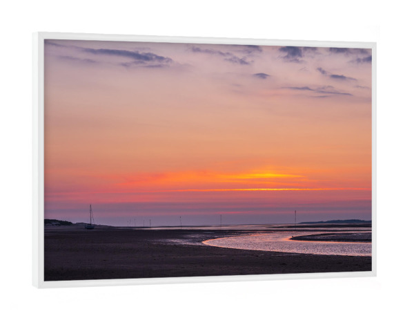 Poster mit weißem Rahmen "Morgens im Wattenmeer" artboxONE - Natur,Reise,Reise / Strand und Meer