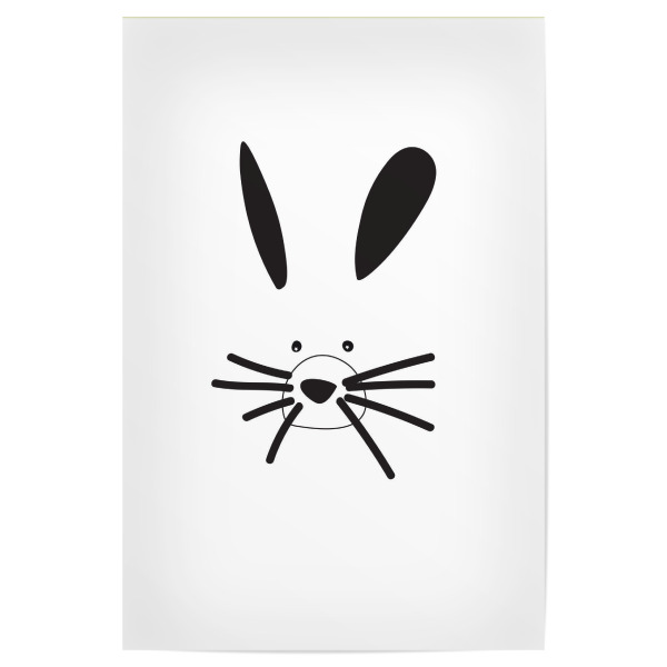 Poster 30x20 cm "Hase Tierportrait schwarzweiß" artboxONE - Tiere,Schwarzweiß