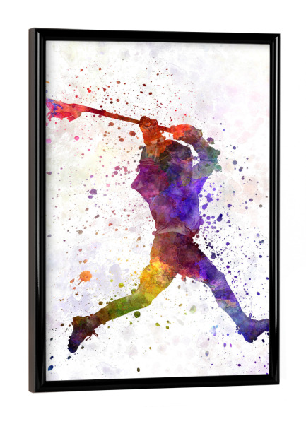 Poster mit schwarzem Rahmen "Lacrosse Man Player" artboxONE - Sport
