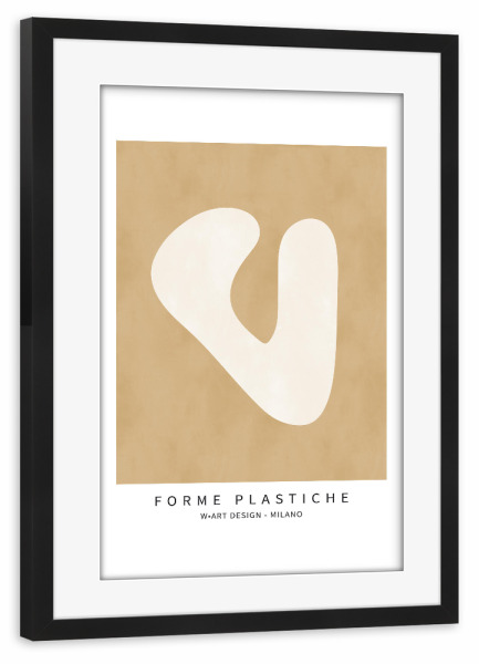 Poster mit Rahmen schwarz "FORME PLASTICHE IN WHITE" artboxONE - Abstrakt,Geometrie
