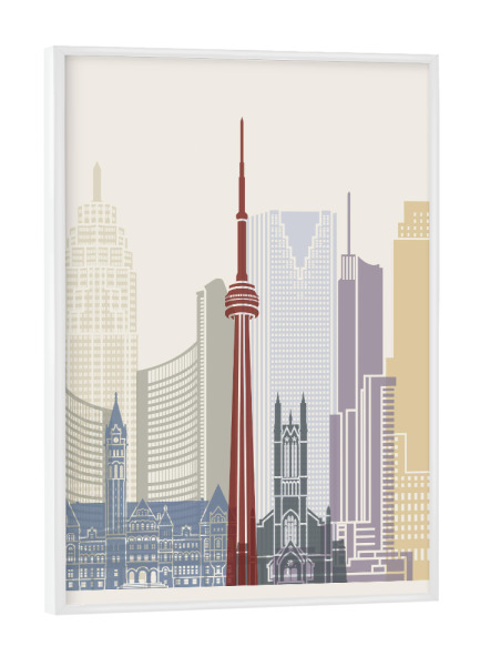 Poster mit weißem Rahmen "Toronto skyline" artboxONE - Städte,Architektur