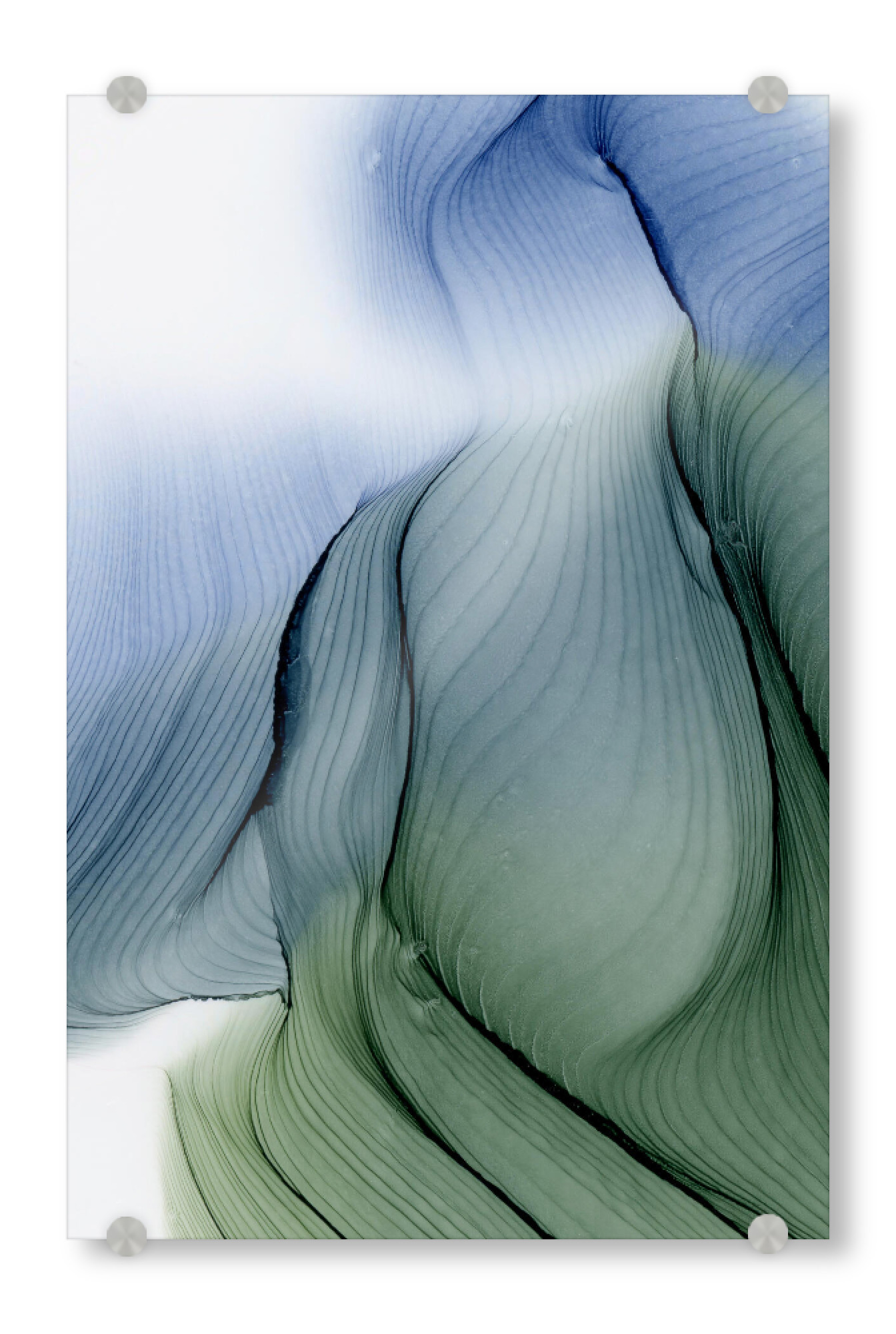 Acrylglasbild "Gray - Green n Blue - Art" artboxONE - Abstrakt