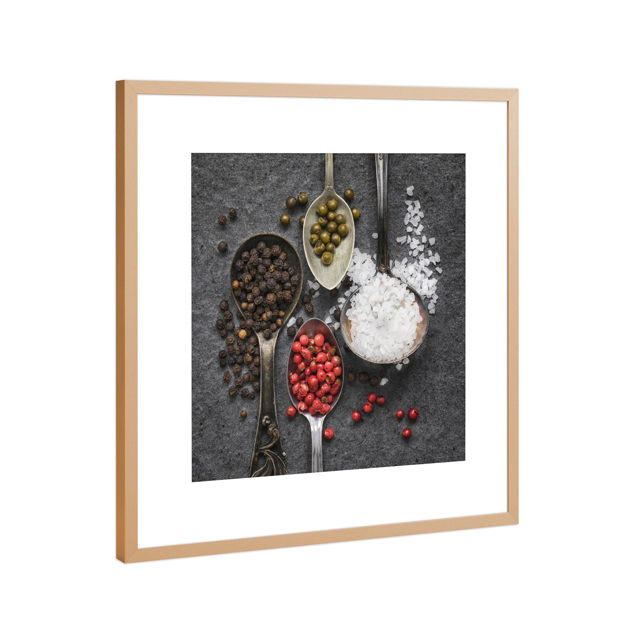 Poster mit Rahmen Kupfer "Pfeffer und Salz" artboxONE - Essen & Trinken