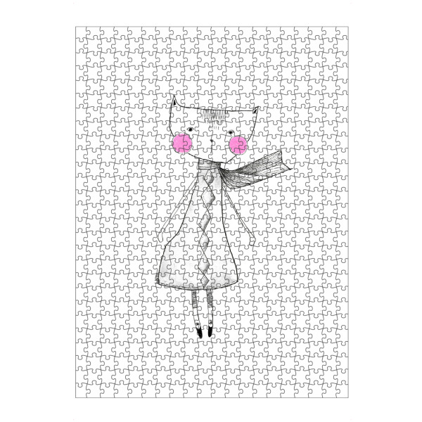 artboxONE Puzzle "Bianca Peters - Lillycat im Schal" artboxONE - Für Kinder,Tiere,Schwarzweiß,Fashion