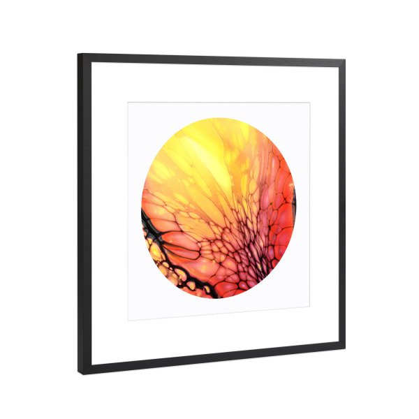 Poster mit Rahmen Schwarz (Metallic) "Yellow n Red - the Cells" artboxONE - Abstrakt