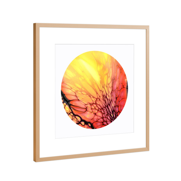 Poster mit Rahmen Kupfer "Yellow n Red - the Cells" artboxONE - Abstrakt