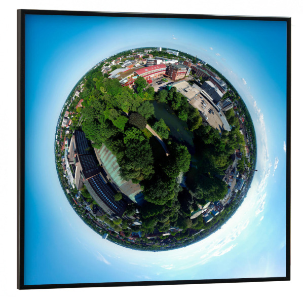 Poster mit schwarzem Rahmen 30x30 cm "Hamburg-Wandsbek Holzmühlenteich" artboxONE - Städte,Städte / Hamburg,Natur,Reise,Reise / Länder