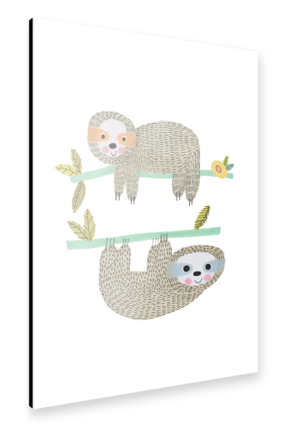 Alu-Dibond "Lisa Dolson - Zwei Faultiere" 30x20 cm artboxONE