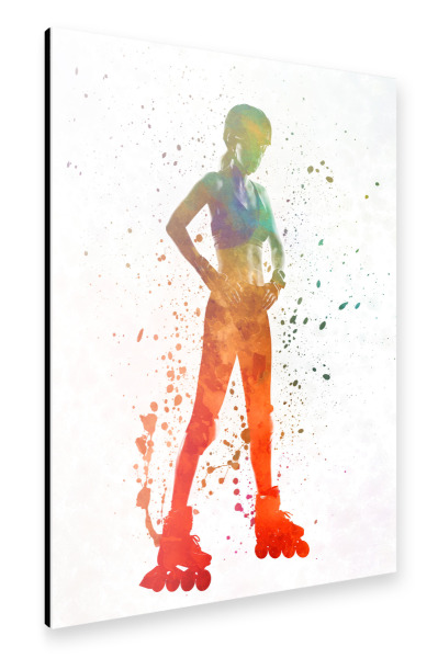 Alu-Dibond "Woman in roller skates-i" 30x20 cm artboxONE