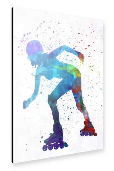 Alu-Dibond "Woman in roller skates-h" 30x20 cm artboxONE