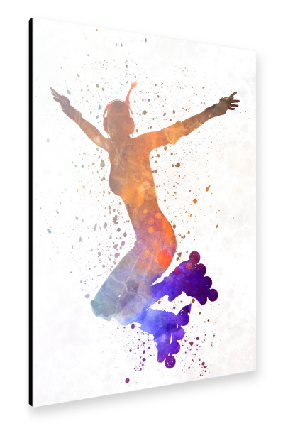 Alu-Dibond "Woman in roller skates-e" 30x20 cm artboxONE