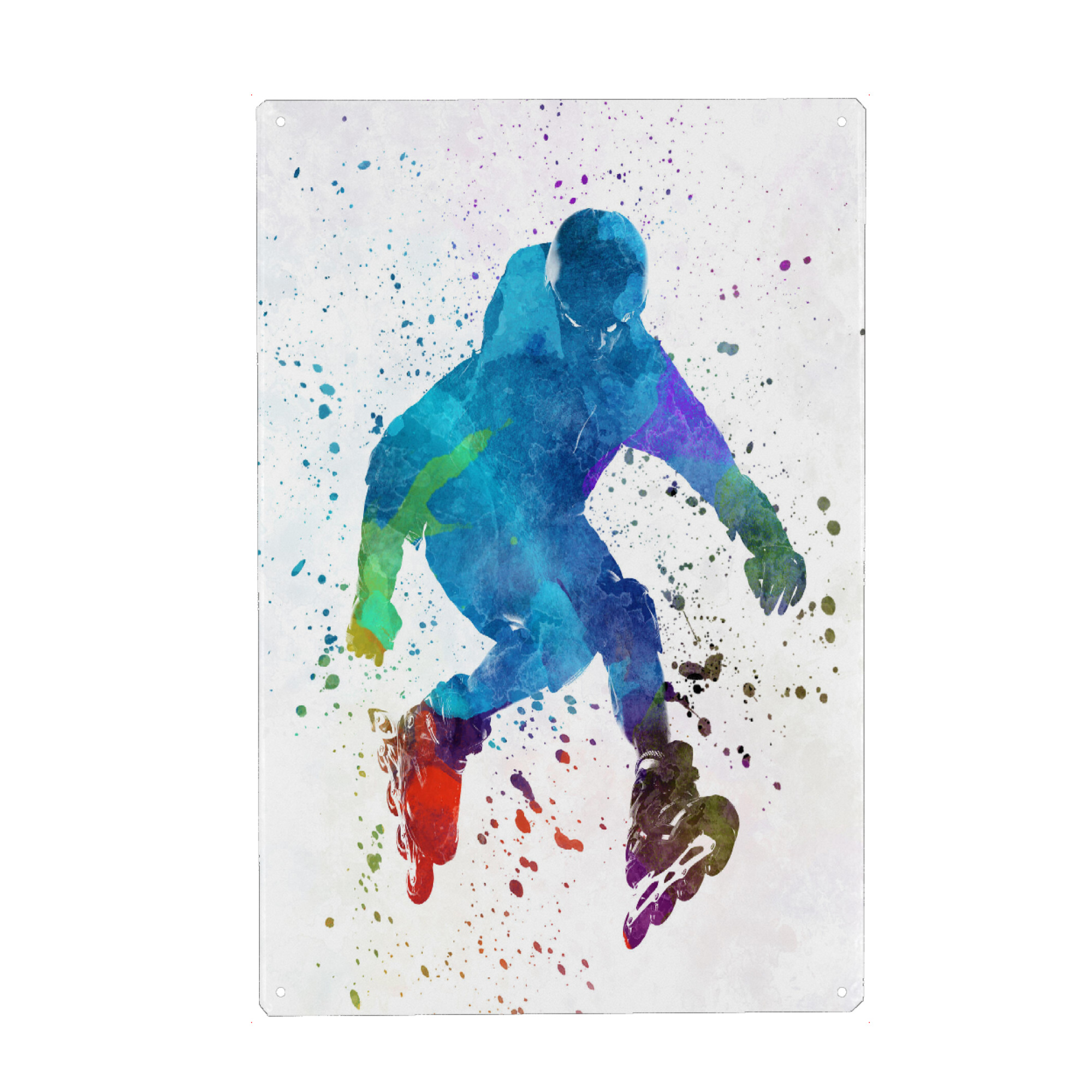 Metall Poster "Man roller skater inline" artboxONE - Sport