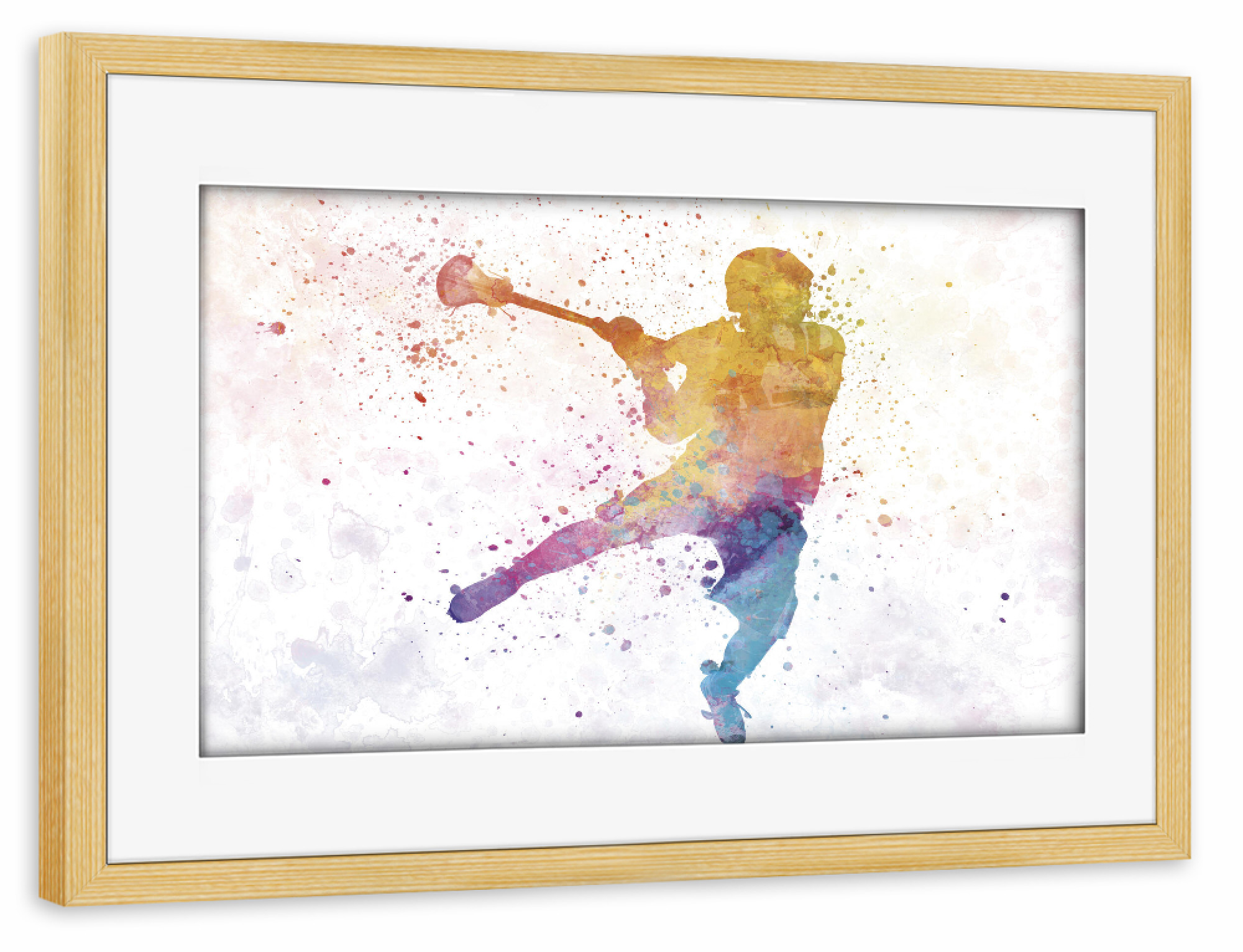 Poster mit Rahmen kiefer "Lacrosse Man Player-b" artboxONE - Sport