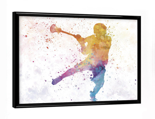 Poster mit schwarzem Rahmen "Lacrosse Man Player-b" artboxONE - Sport