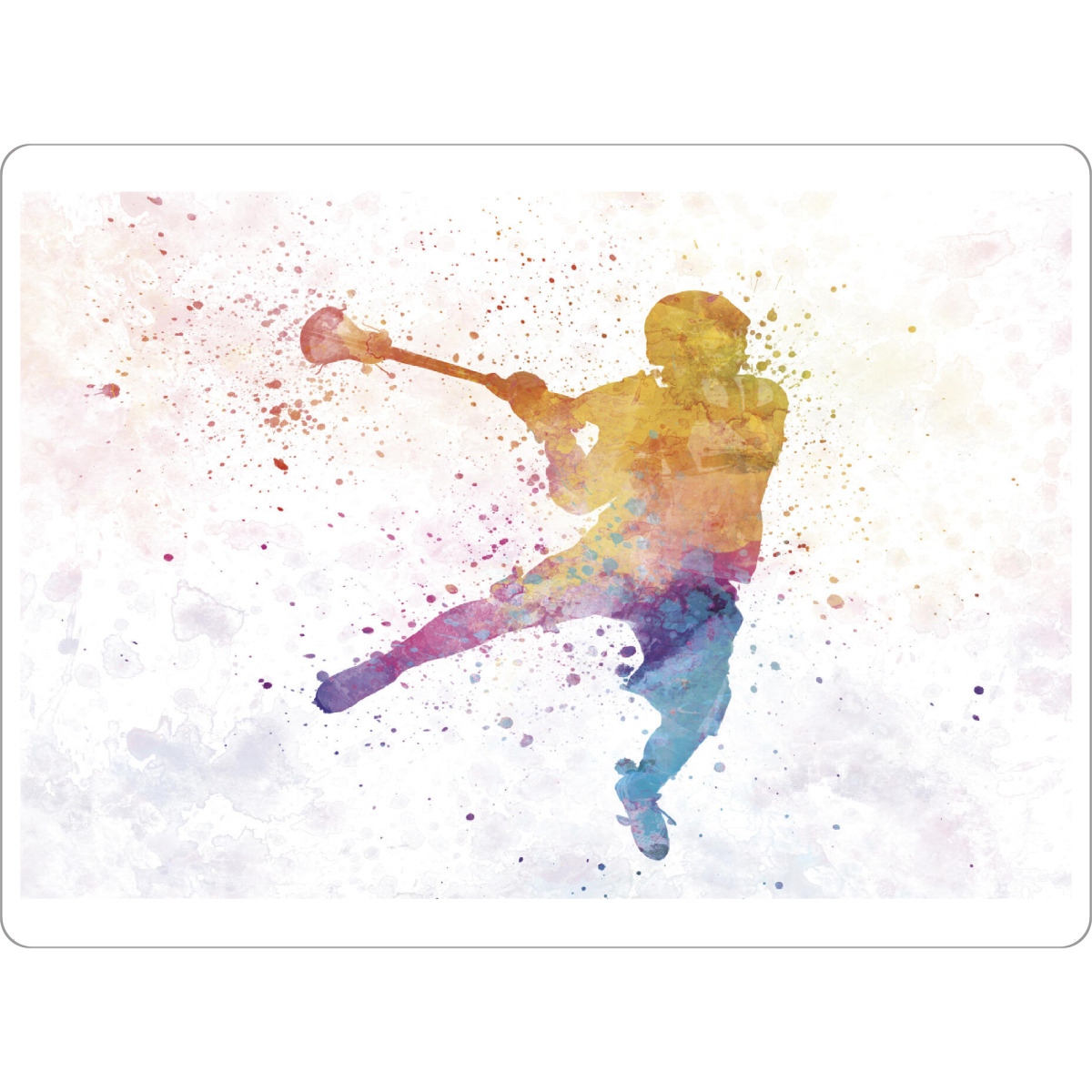 Tischset "Lacrosse Man Player-b" artboxONE - Sport - Sport,Sports,Color,Illustration,Watercolor,Competition,Lacrosse,Sticks,Ball,Bunt,Colorful