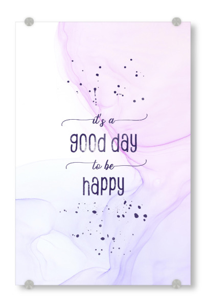 Acrylglasbild "Happy | floating colors" artboxONE - Typografie