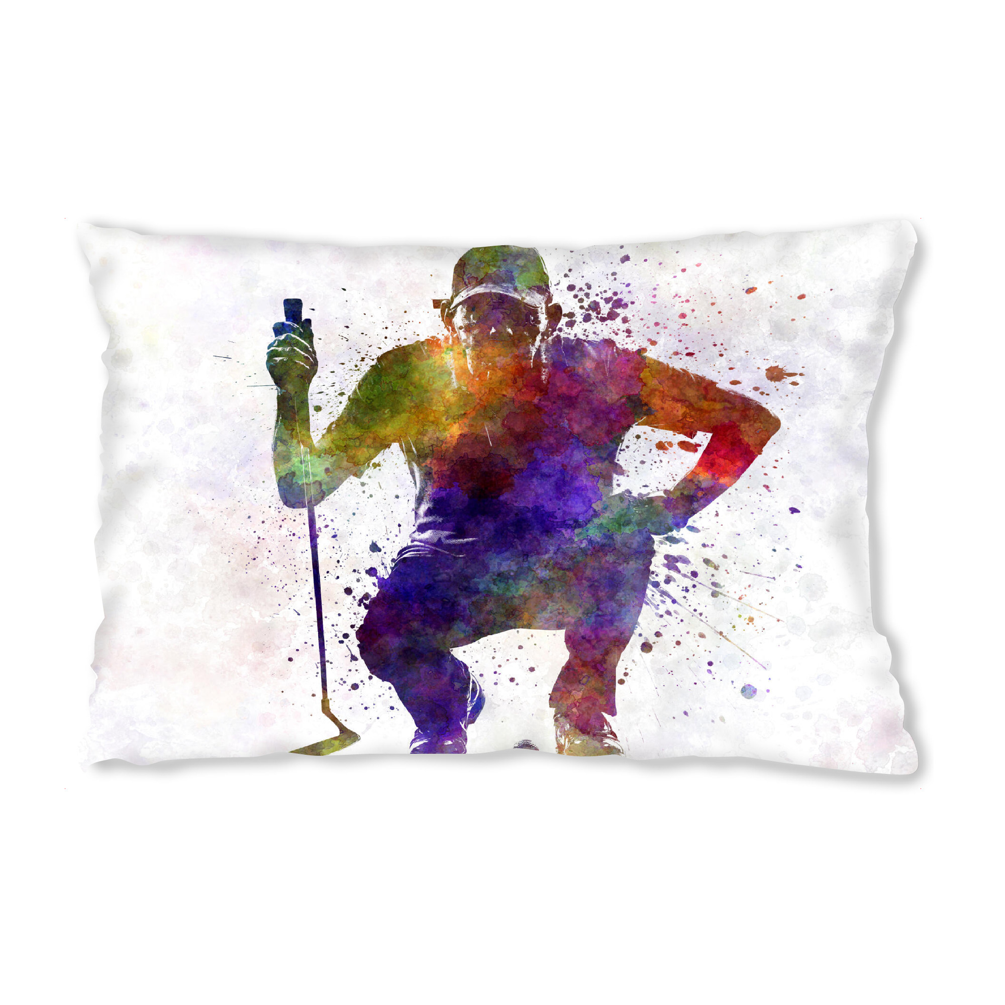 Design-Kissen "Man golfer crouching silhouette" artboxONE - Sport