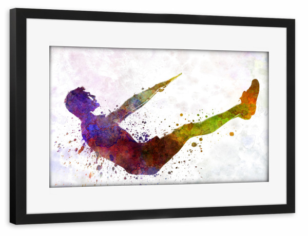 Poster mit Rahmen schwarz "Man exercising workout fitness" artboxONE - Sport