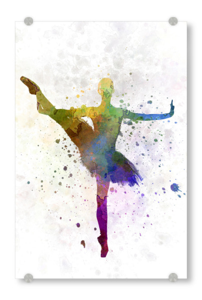 Acrylglasbild "Ballet dancer-m" artboxONE - Sport - Sport,Sports,Color,Illustration,Watercolor,Ballerina,Ballet,Ballet dancer,Dance,Dancer,Dancing