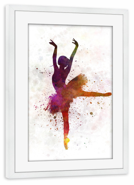 Poster mit Rahmen weiß "Ballet dancer-l" artboxONE - Sport