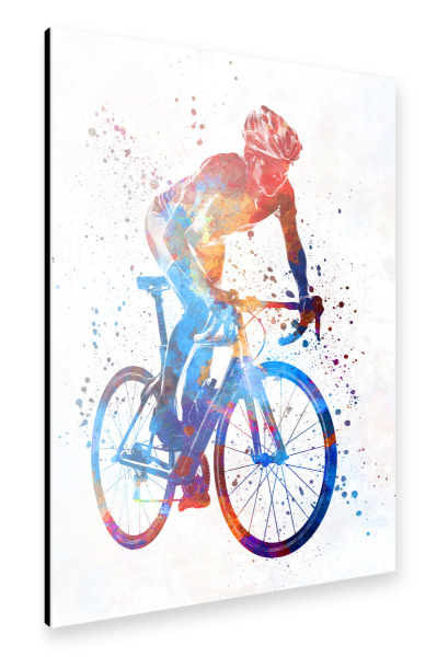 Alu-Dibond "Woman triathlon cycling-f" 30x20 cm artboxONE