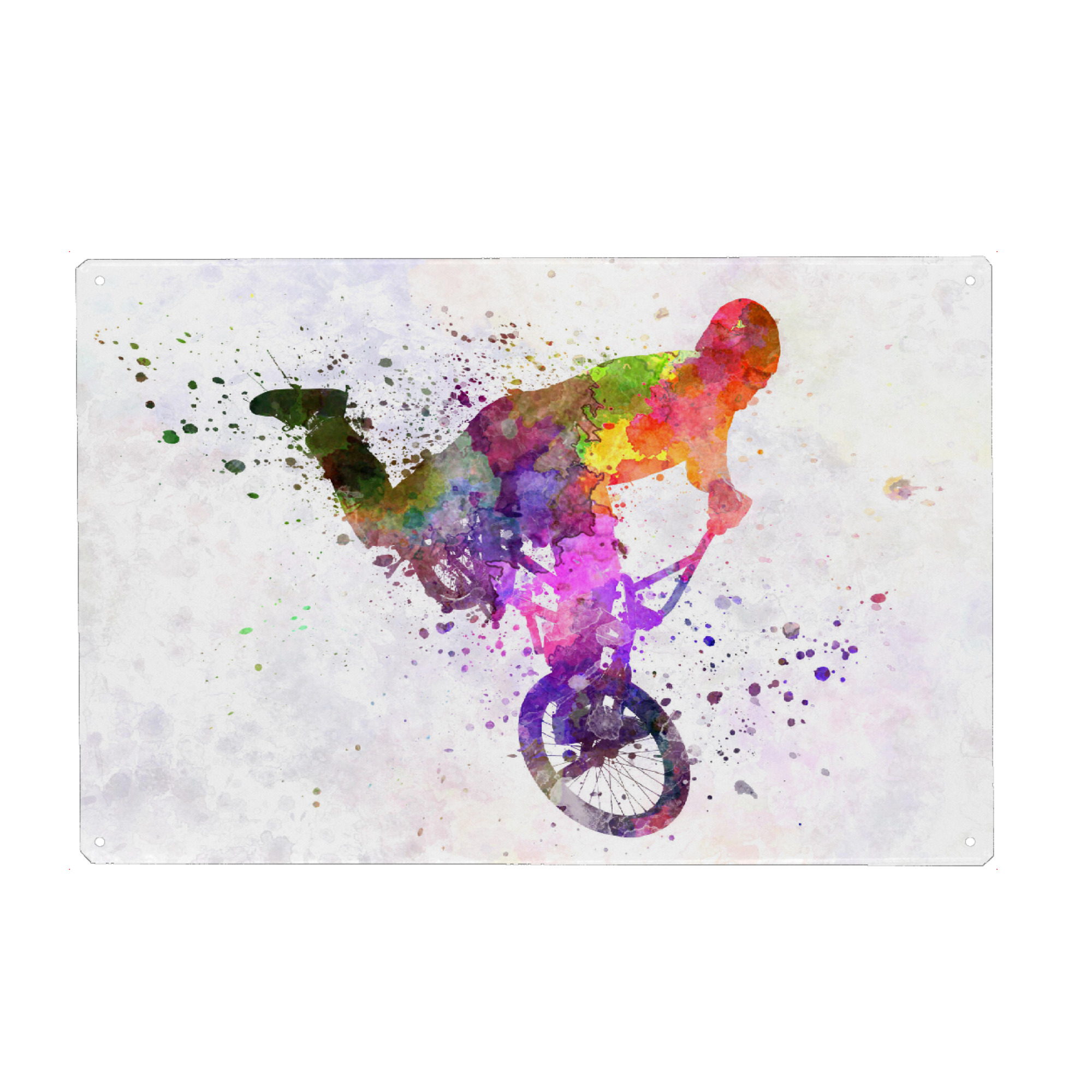 Holzbild "Man exercising bmx acrobatic" artboxONE - Sport