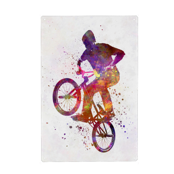 Holzbild "Man bmx acrobatic figure" artboxONE - Sport