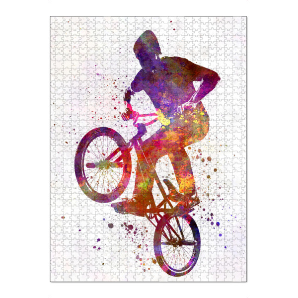 Puzzle Ravensburger "Man bmx acrobatic figure" artboxONE - Sport