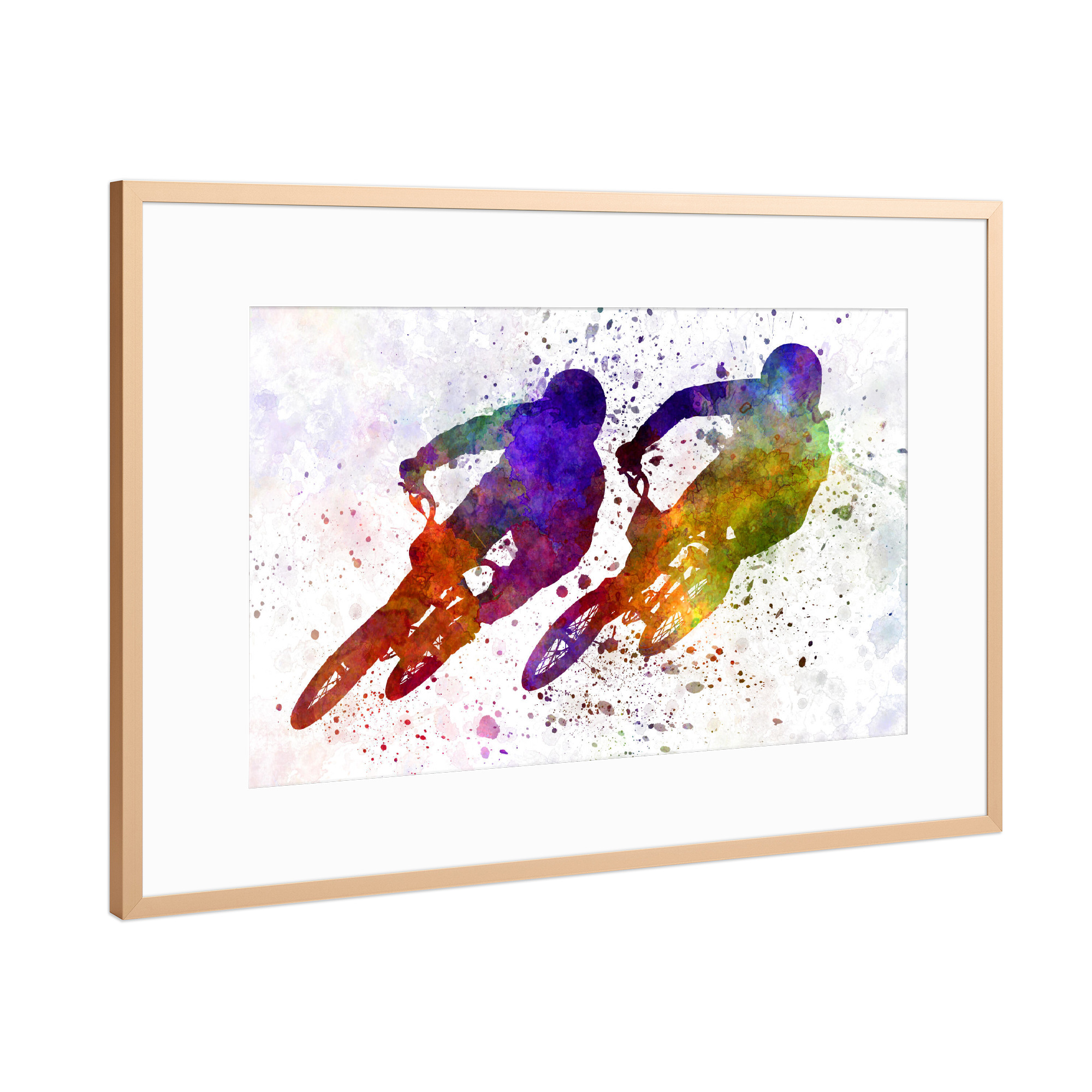 Poster mit Rahmen Kupfer "BMX race-b" artboxONE - Sport