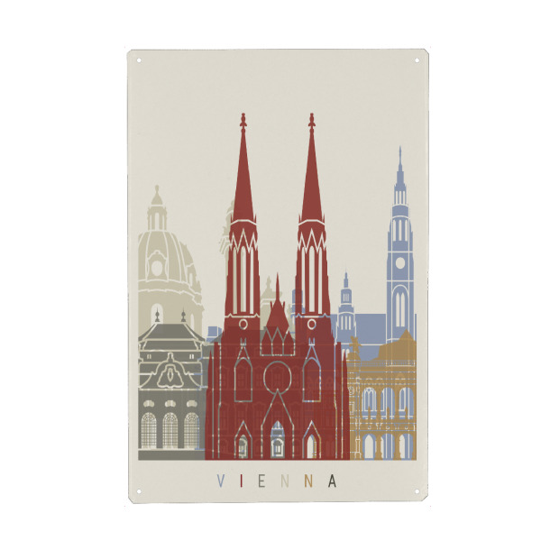 Holzbild "Vienna skyline-b" artboxONE - Städte,Architektur