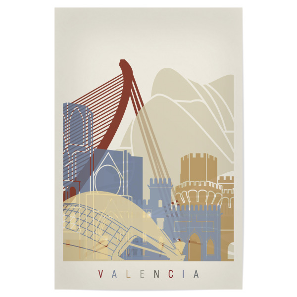 Poster "Valencia skyline" artboxONE - Städte,Architektur