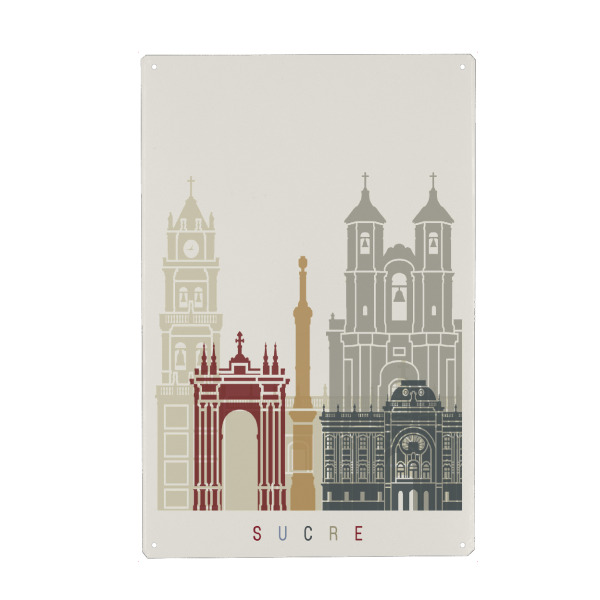 Holzbild "Sucre Skyline" artboxONE - Städte,Architektur