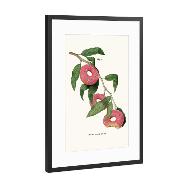 Poster mit Rahmen Schwarz (Metallic) "Donut Plant" artboxONE - Essen & Trinken,Lustig