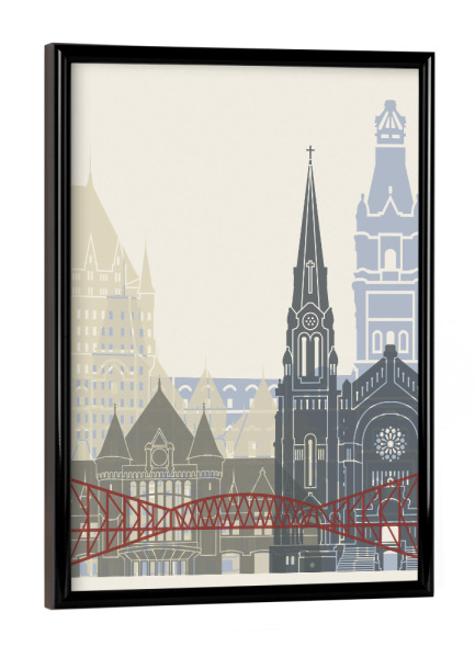Poster mit schwarzem Rahmen "Quebec skyline" artboxONE - Städte,Architektur