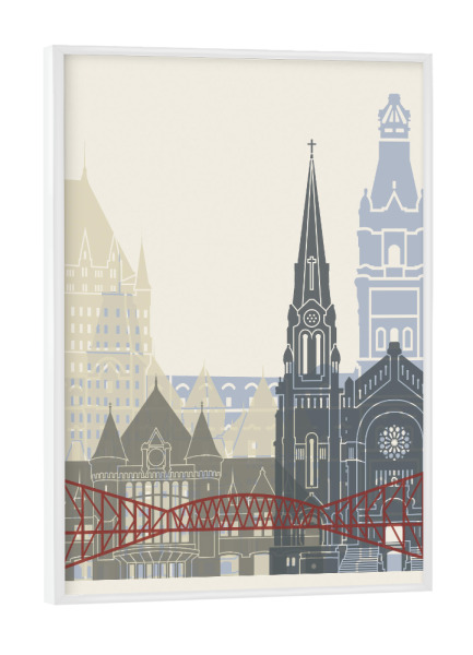 Poster mit weißem Rahmen "Quebec skyline" artboxONE - Städte,Architektur