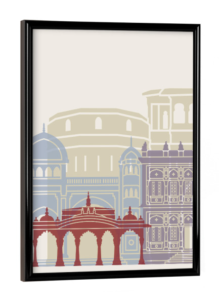 Poster mit schwarzem Rahmen "Pune skyline" artboxONE - Städte,Architektur