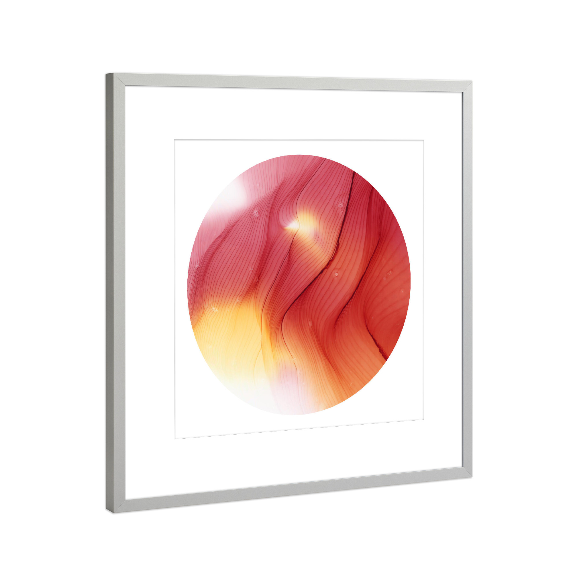 Poster mit Rahmen Silber "Red Moon - Art" artboxONE - Abstrakt