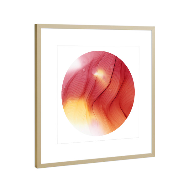 Poster mit Rahmen Gold "Red Moon - Art" artboxONE - Abstrakt