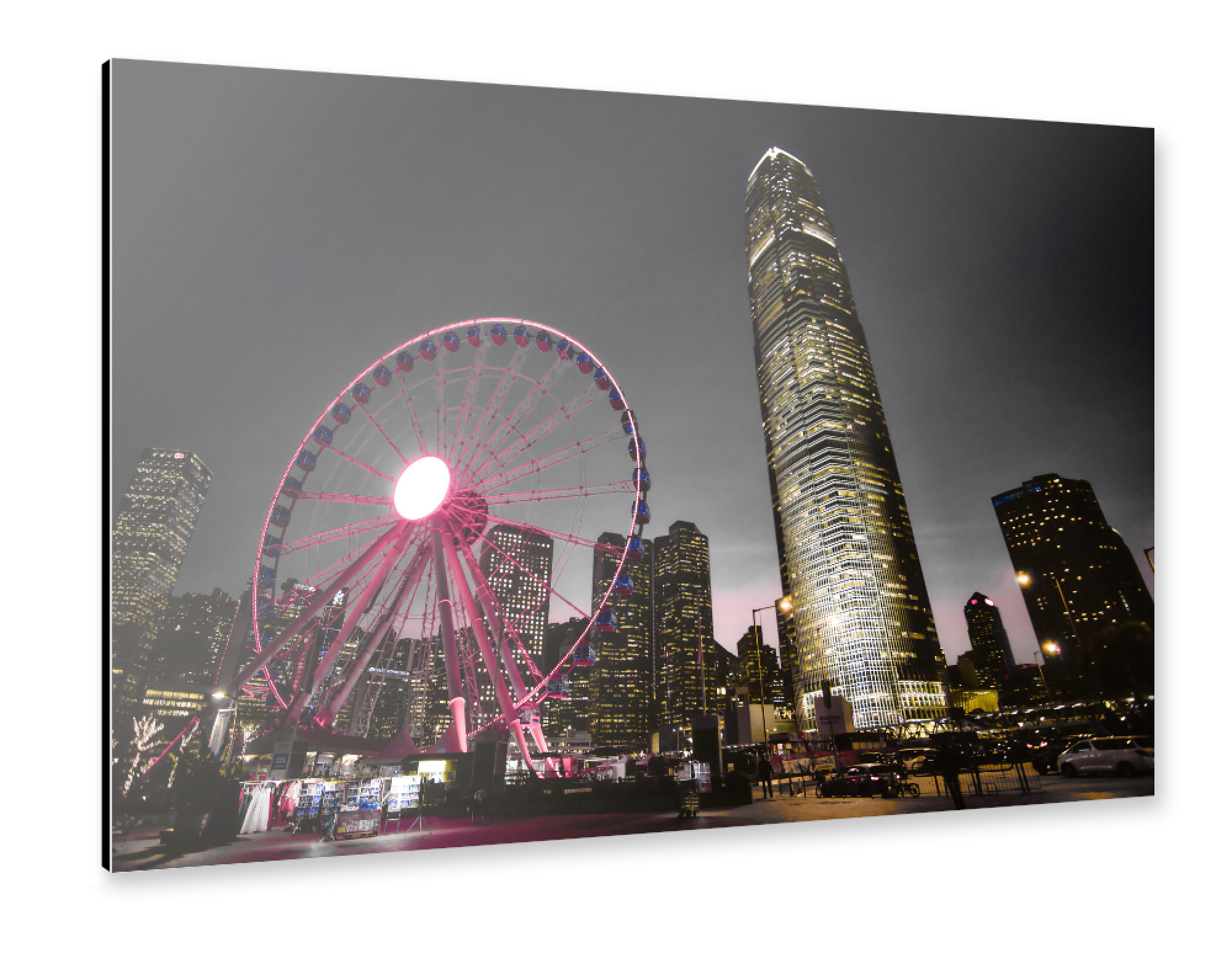 Alu-Dibond "Hongkong night" 75x50 cm artboxONE