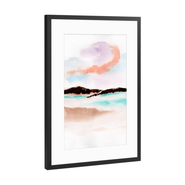 Poster mit Rahmen Schwarz (Metallic) "Green Sea" artboxONE - Natur,Abstrakt