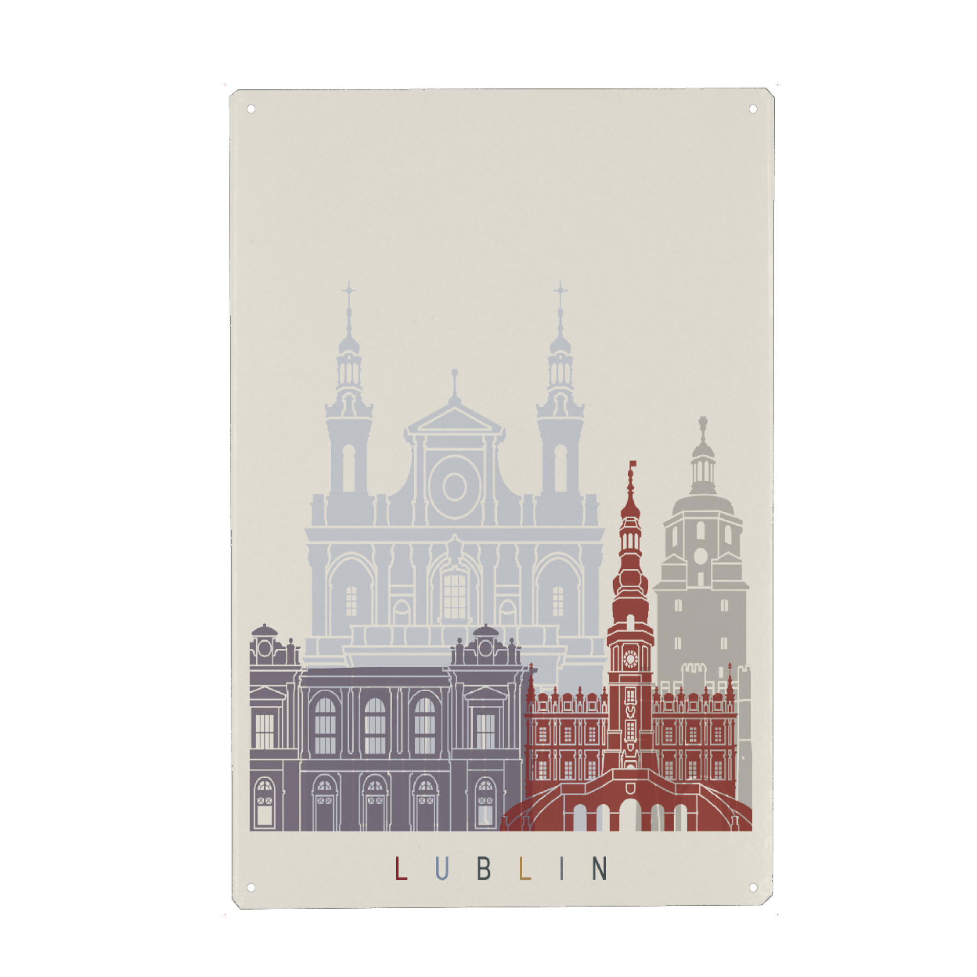 Metall Poster "Lublin skyline" artboxONE - Städte,Architektur