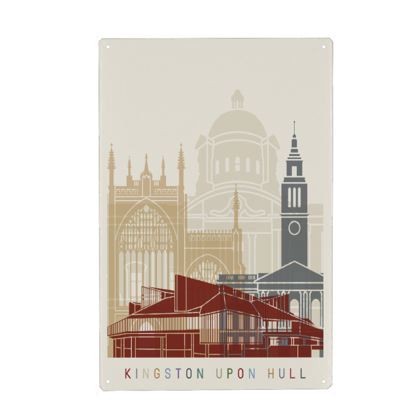 Holzbild "Kingston Upon Hull skyline-B" artboxONE - Städte,Architektur